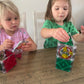 CreateOn Crayola Elf on the Shelf Paint On Tiles, Magnetic Building Tiles Kit with Crayola Paint Tubes | Christmas Holiday Craft Toy | 18-Piece