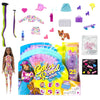 Barbie Color Reveal Totally Neon Fashions Doll with Blue-Streaked Brunette Hair & 25 Surprises Including Color Change, Gift for Kids
