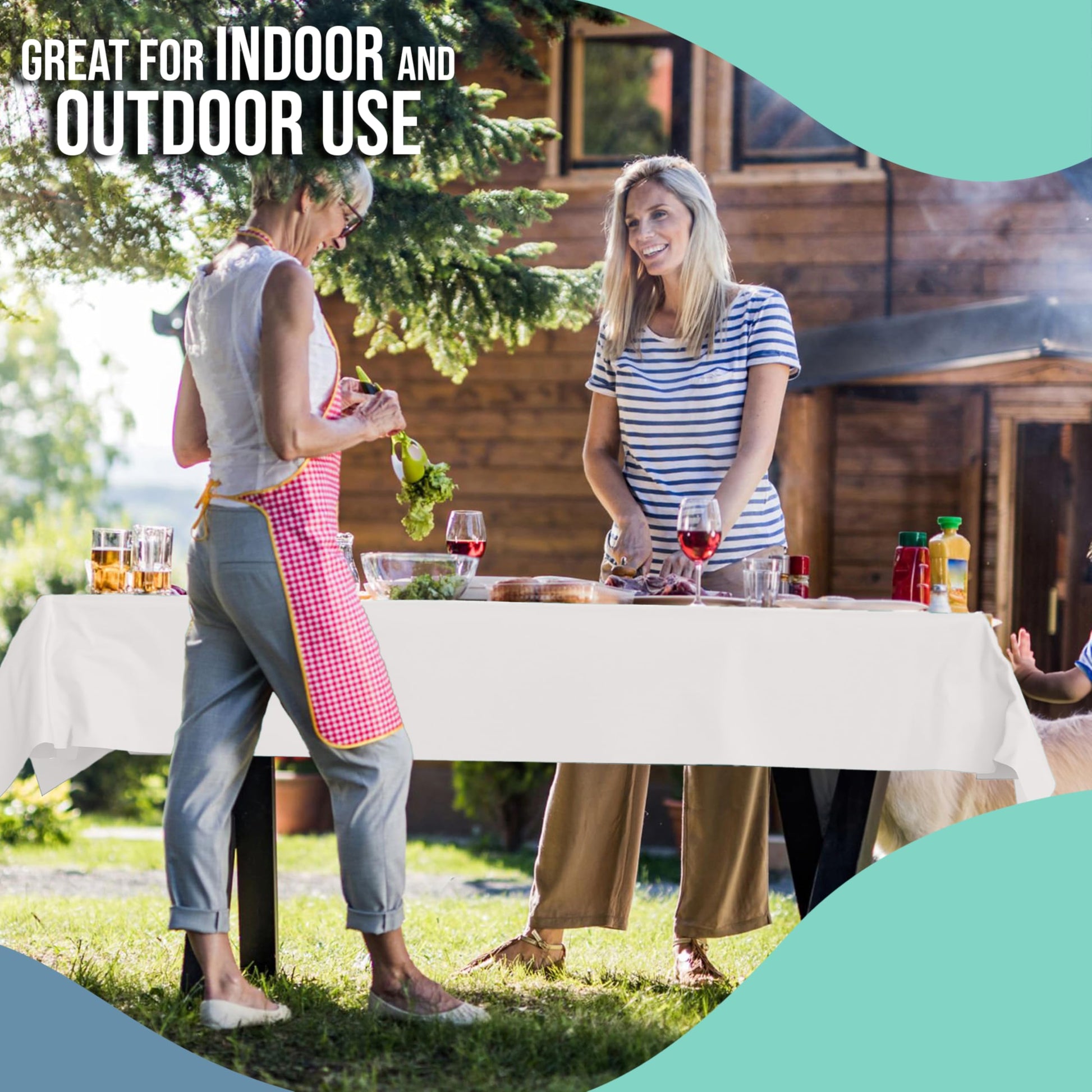 Exquisite Basic White Plastic Table Cover Roll 40" X 300' Table Cloth Plastic Cover Roll - Economy Value Banquet Rolls - Disposable Tablecloth Rolls