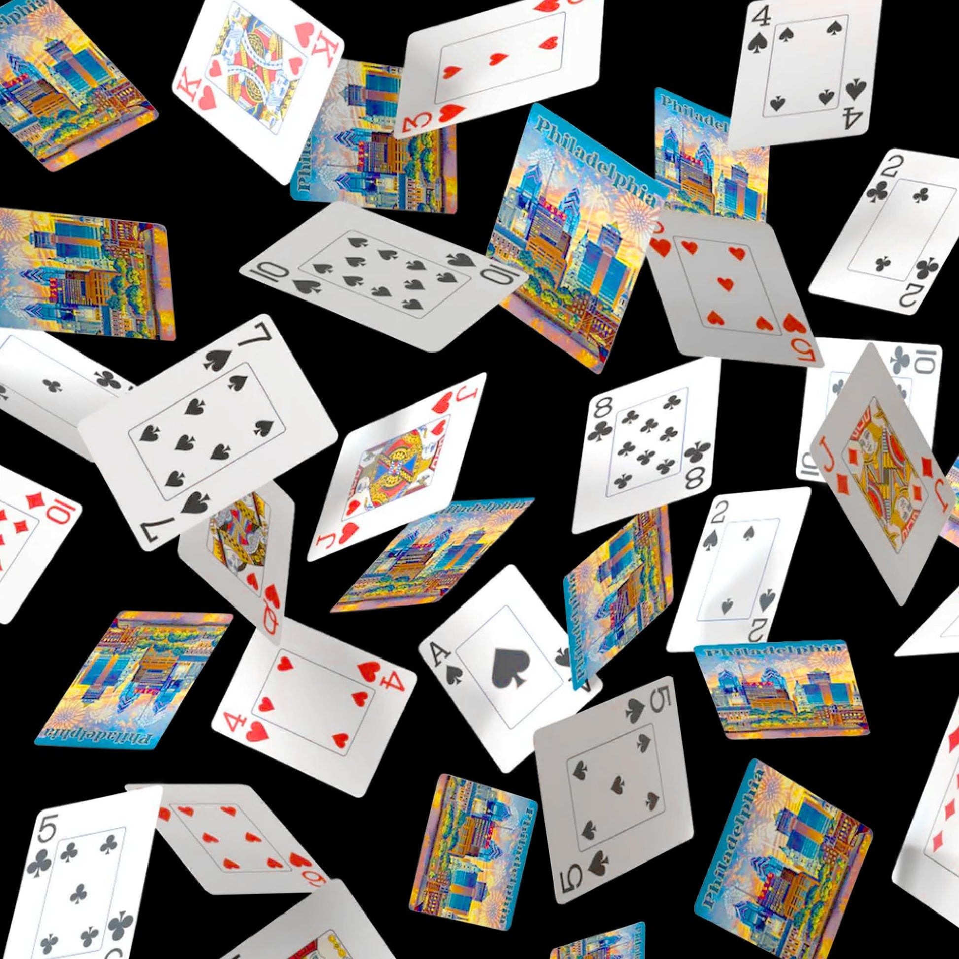 Boardwalk Puzzles Philadelphia, Featherlight Unique Playing Cards, Fun Themed Deck for Home and Travel