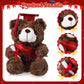 ZJoey 2 Sets Bear with Graduation Cap Toys Class of 2026 Graduation Plush Stuffed Teddy Bear Animal Dog Graduation Cap and Gown with Greeting Card