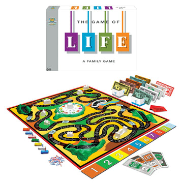 The Game Of Life With 1960 Artwork & Gameplay, Winning Moves Games USA, Classic Game: Original 1960's Version, Spinner, Mountains, Insurance, Career