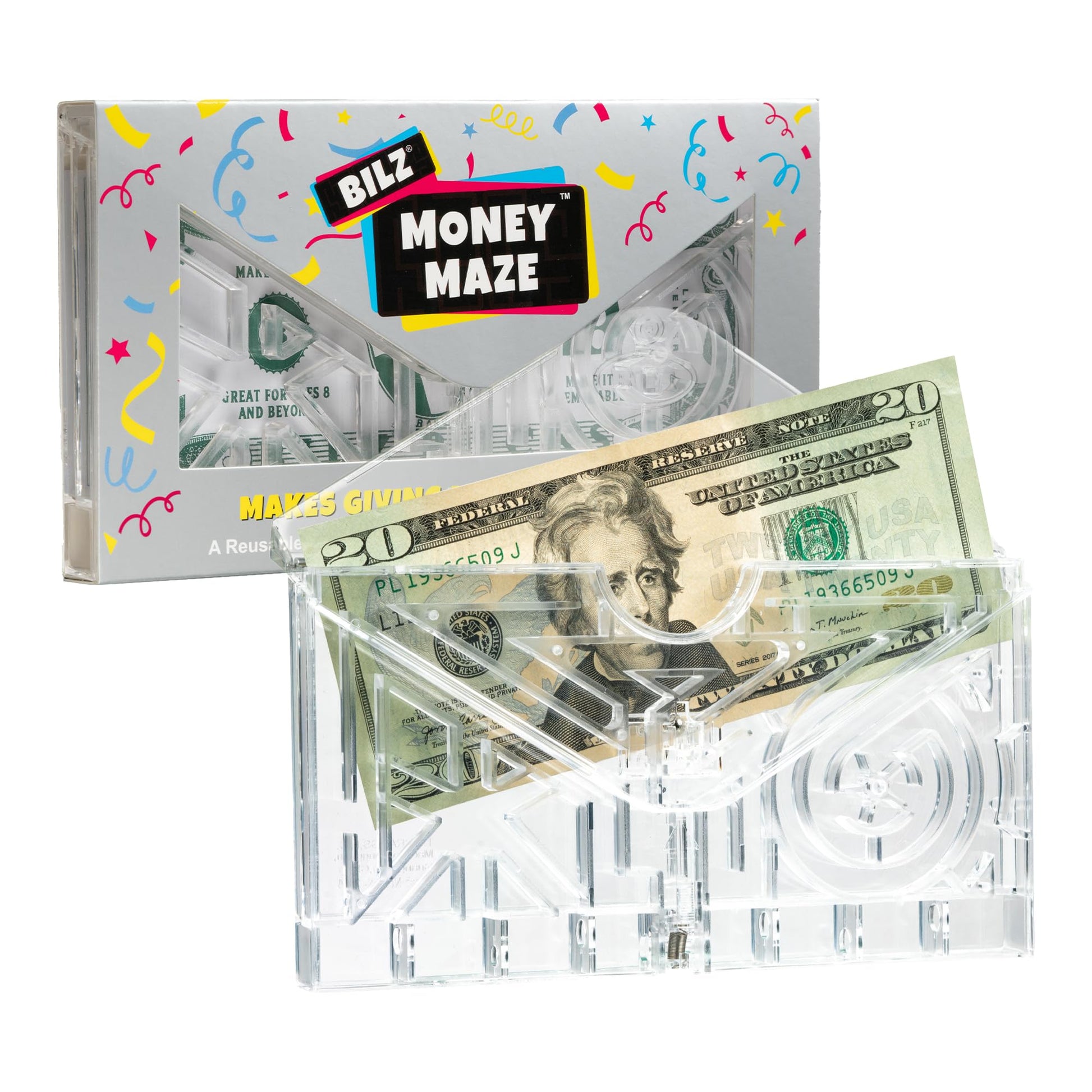 BILZ® Money Maze | Fun Money Gift Puzzle Game for Ages 8+ | Easy Setup with Envelope Flap | for Gift Cards, Cash & Ticket Holder | Perfect