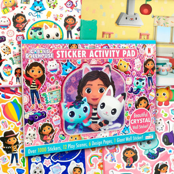 DreamWorks Gabby's Dollhouse Stickers Ultimate Activity Pad for Kids Set with Over 1000 Gabby's Dollhouse and Friends Stickers, Scenes, Activity