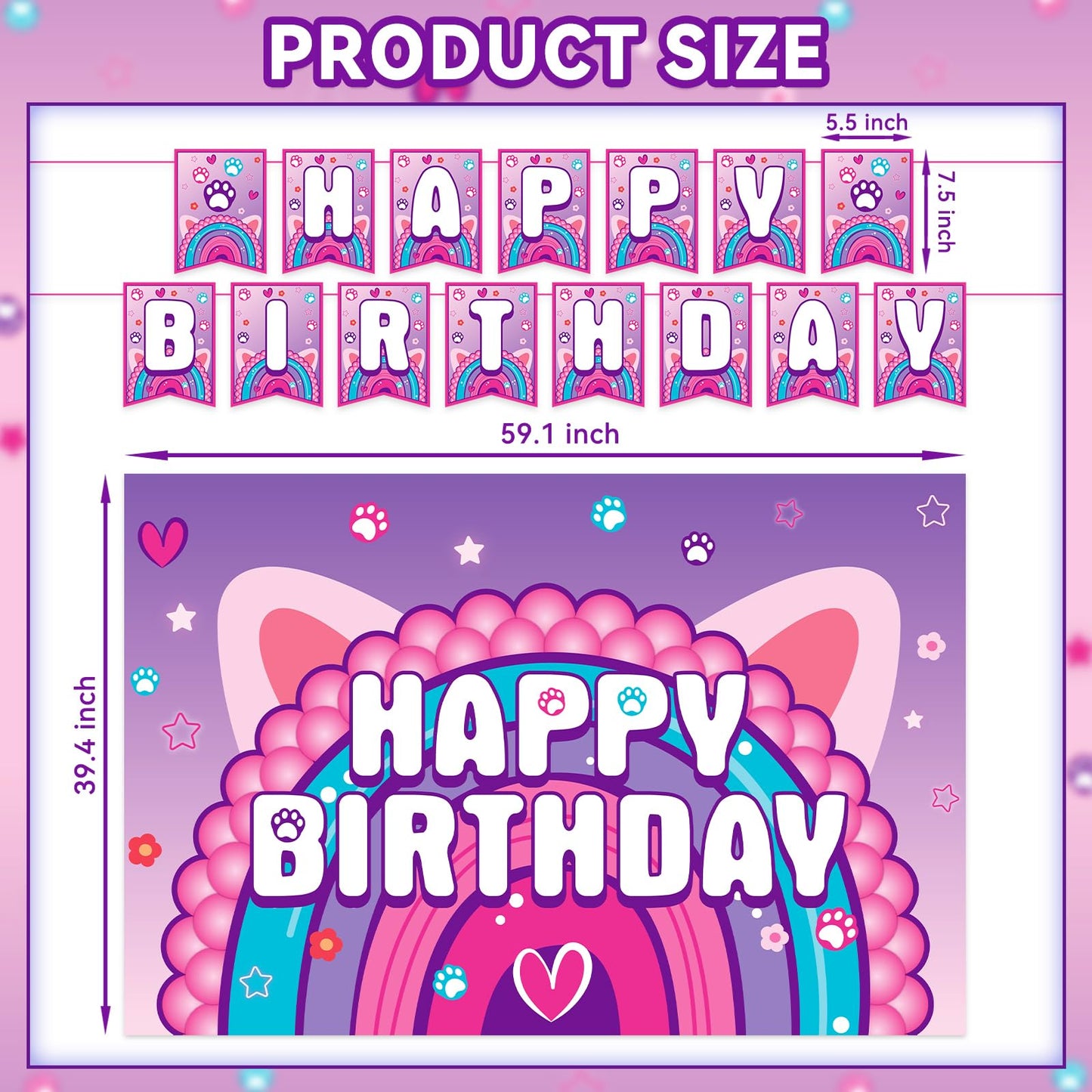 Dollhouse Birthday Party Supplies, Dollhouse Birthday Party Decorations for kids Party Supplies Set, Include Happy Birthday Banner, Plates, Napkins