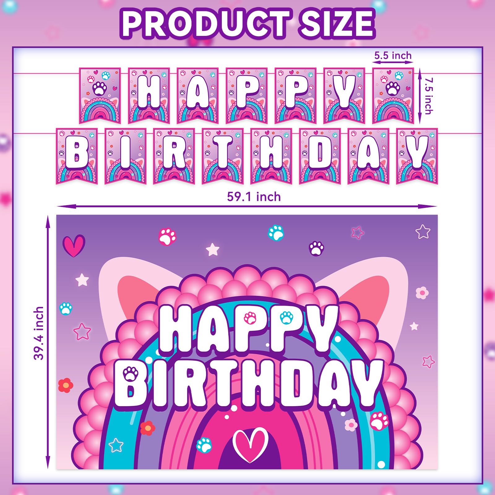 Dollhouse Birthday Party Supplies, Dollhouse Birthday Party Decorations for kids Party Supplies Set, Include Happy Birthday Banner, Plates, Napkins
