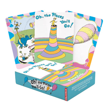 Aquarius Oh The Places You'll Go Playing Cards Standard Size - Dr Seuss Themed Novelty Deck with 52 Unique Designs - Collectible Merchandise Gift
