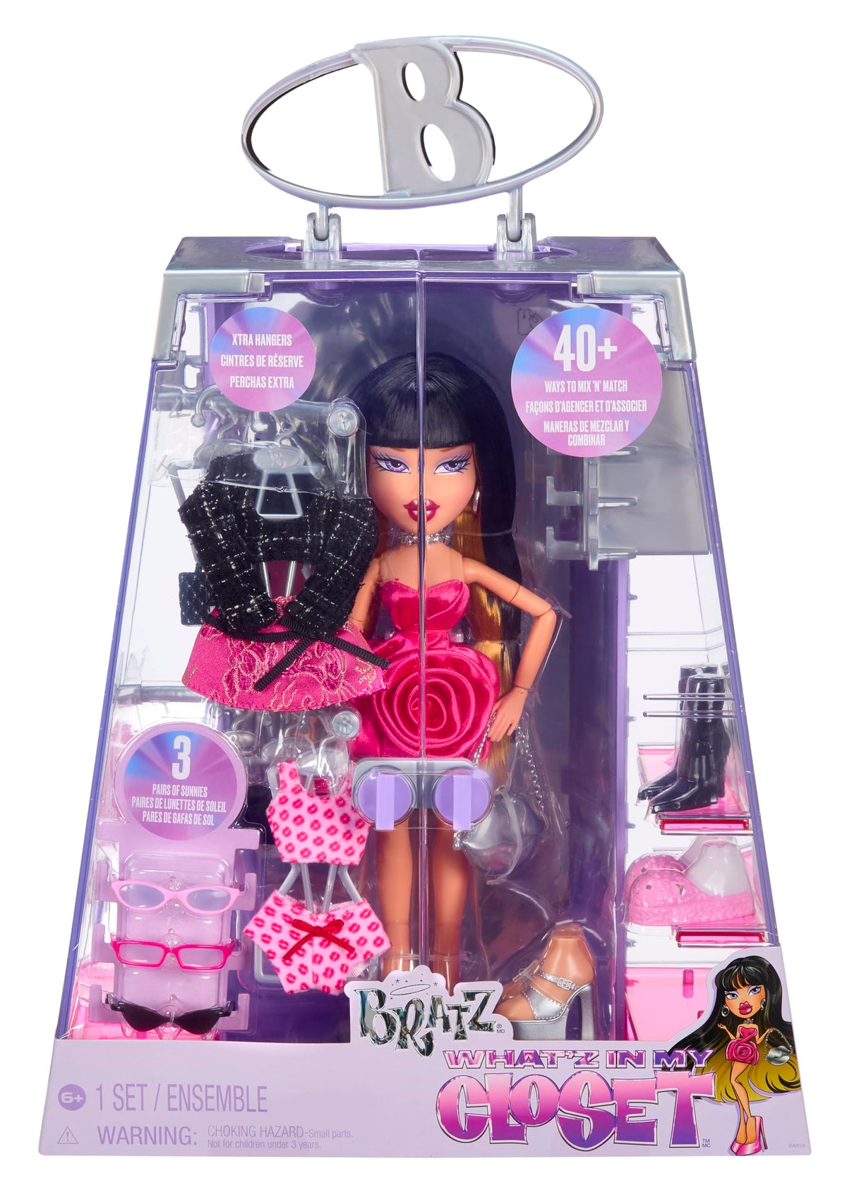 Bratz What'z in My Closet Playset with Dana Fashion Doll, Outfits, Shoes, Mirror & Accessories