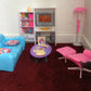 Gloria Dollhouse Furniture - Family Room TV Couch Ottoman Playset