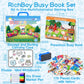 Preschool Busy Book for Toddlers with Case, 176 Pieces Accessory Complete Preassembled Activity Books for Kids, Learning Resources Montessori