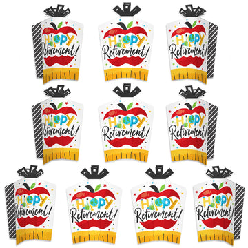 Big Dot of Happiness Teacher Retirement - Table Decorations - Happy Retirement Party Fold and Flare Centerpieces - 10 Count