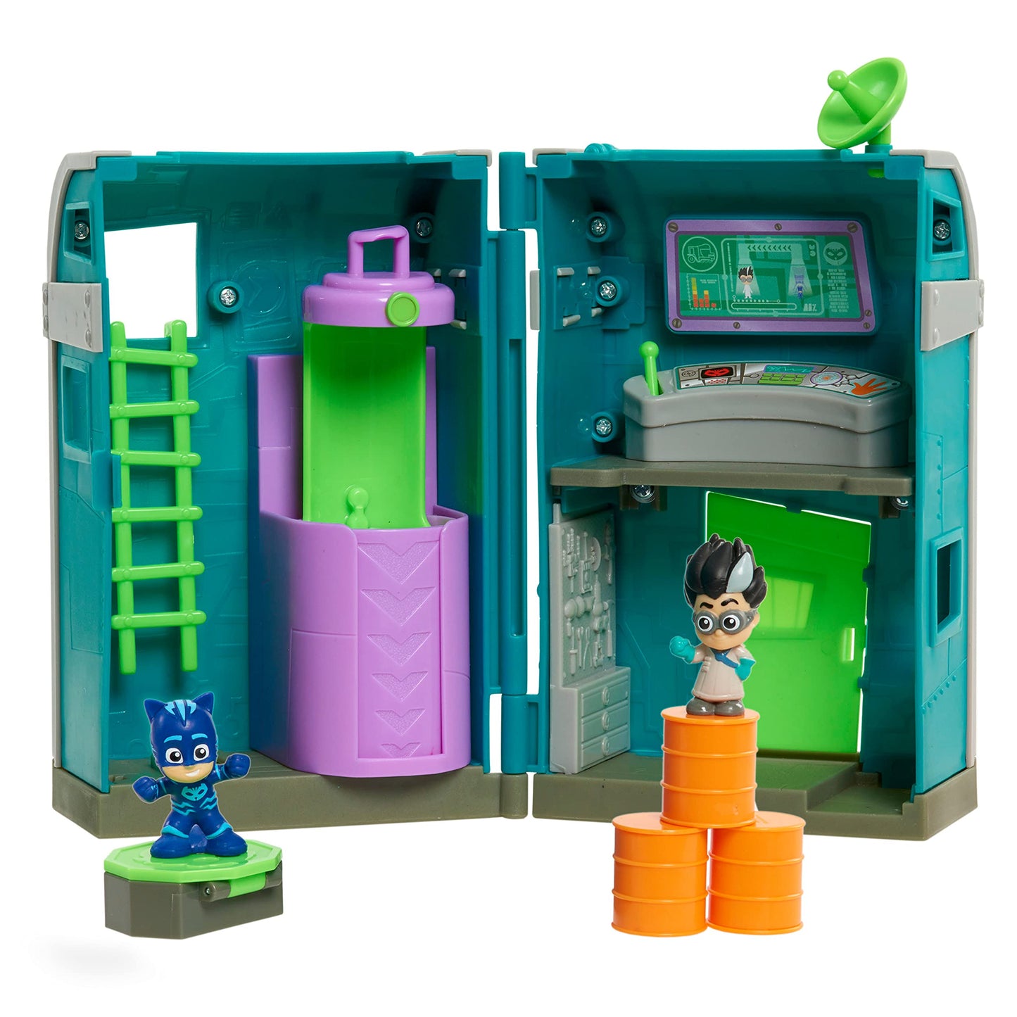 PJ Masks Nighttime Micros Romeo’s Lair Playset, Includes Catboy and Romeo Mini Figures, by Just Play
