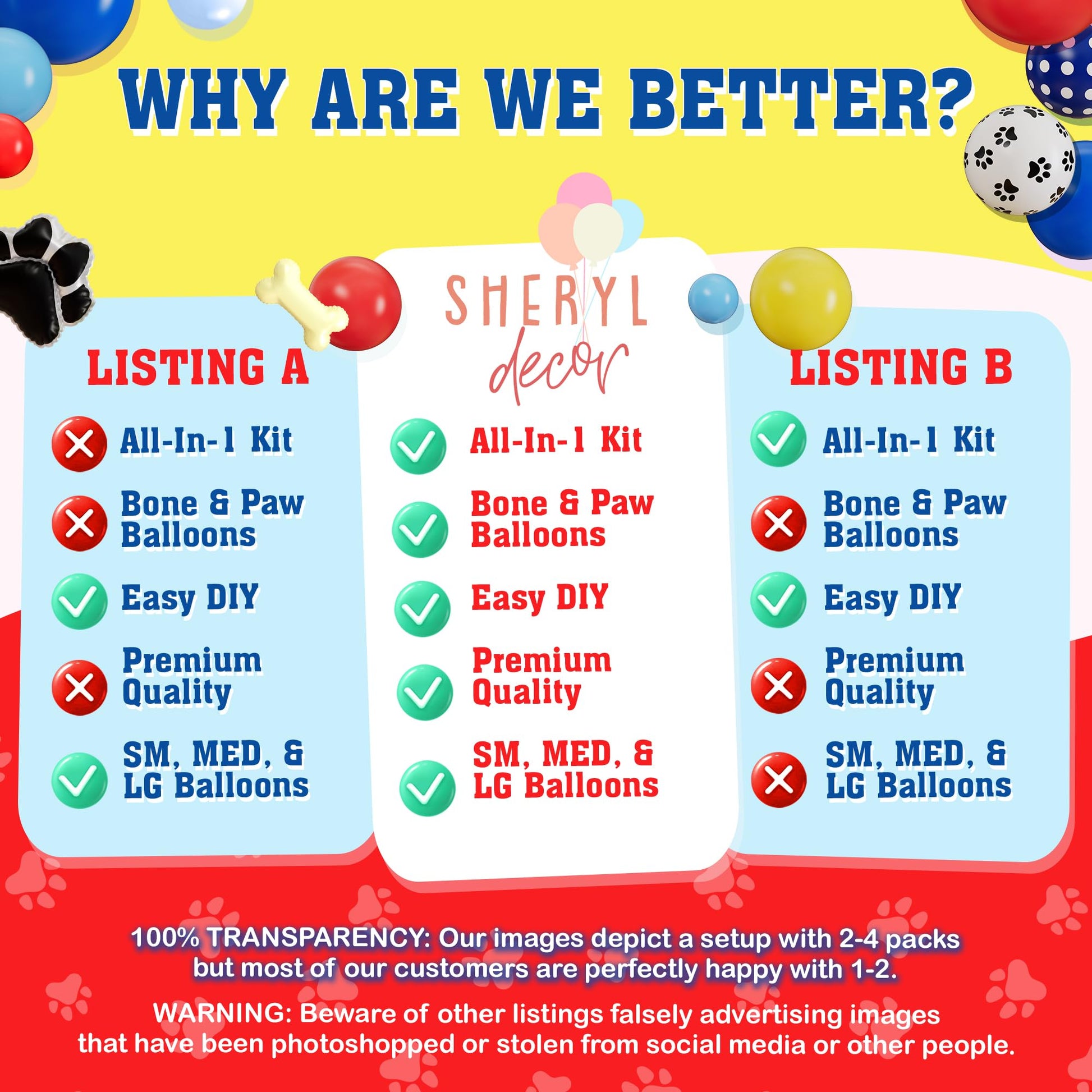ALL-IN-1 Paw Balloons Garland Arch Kit with BONUS Dog Bone & Paw Print Balloons for Paw Birthday Decorations - Paw Balloons Backdrop, Paw Party