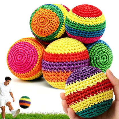 6 Pack Crochet Footbag for Adults, Handmade Knitted Footbags Sacks Foot Bag