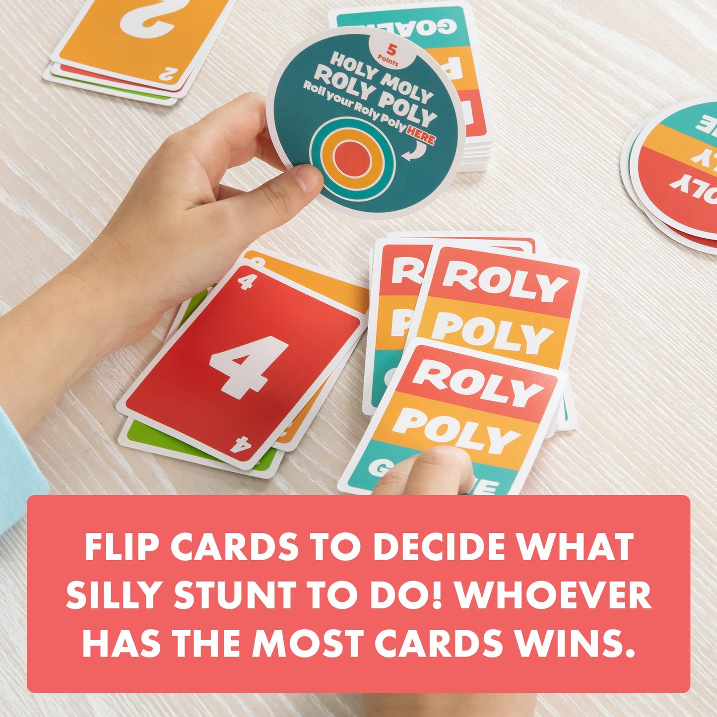 Exploding Kittens Roly Poly Goalie 2-6 Players- Ages 4+-10 Minutes to Play-Card Game for Kids-Active Play Game- Perfect Family Card Game for Game