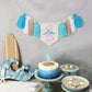 Big One Surf High Chair Banner - Wave 1st Birthday Decoration for Boys, Tassel Garland