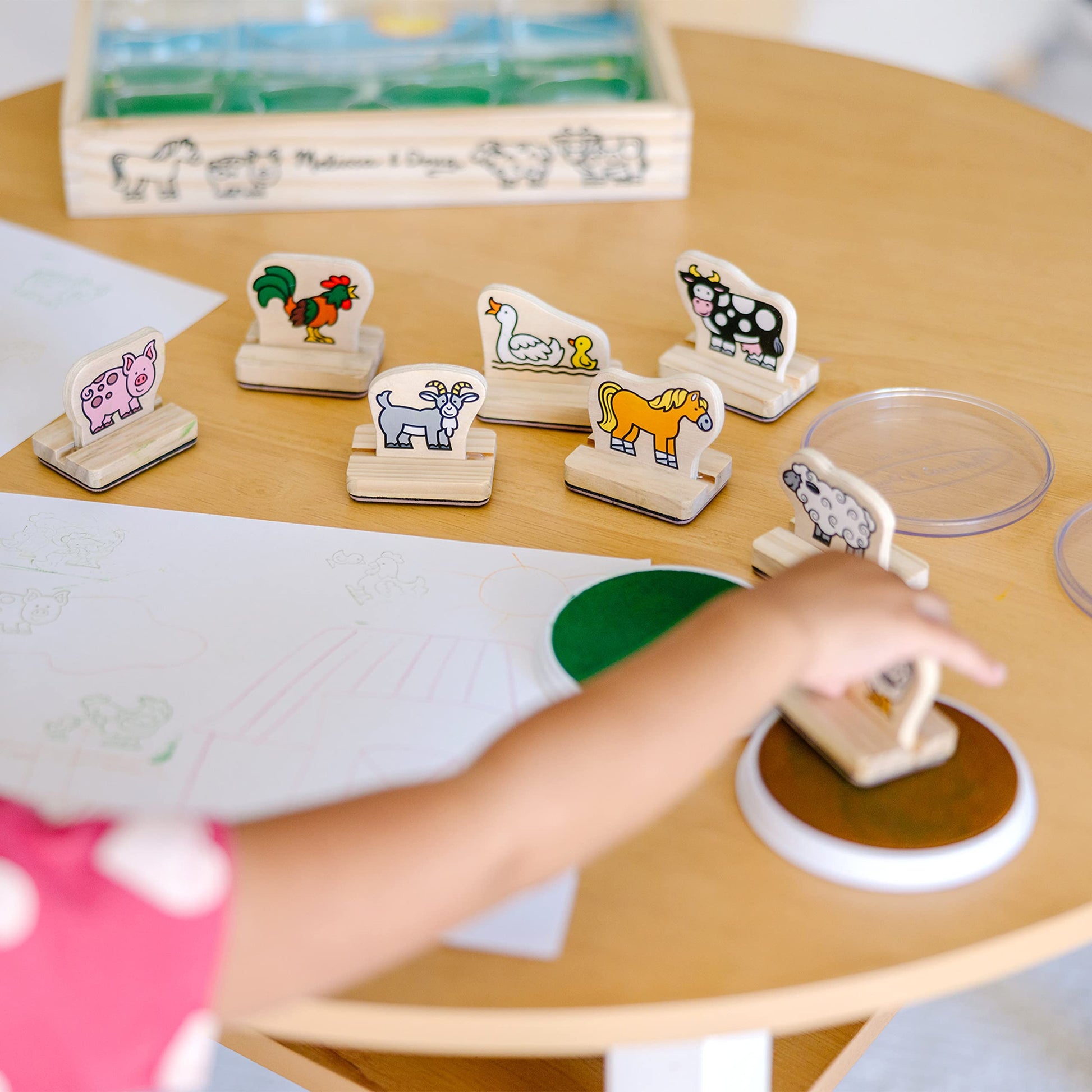 Melissa & Doug My First Wooden Stamp Set - Farm Animals