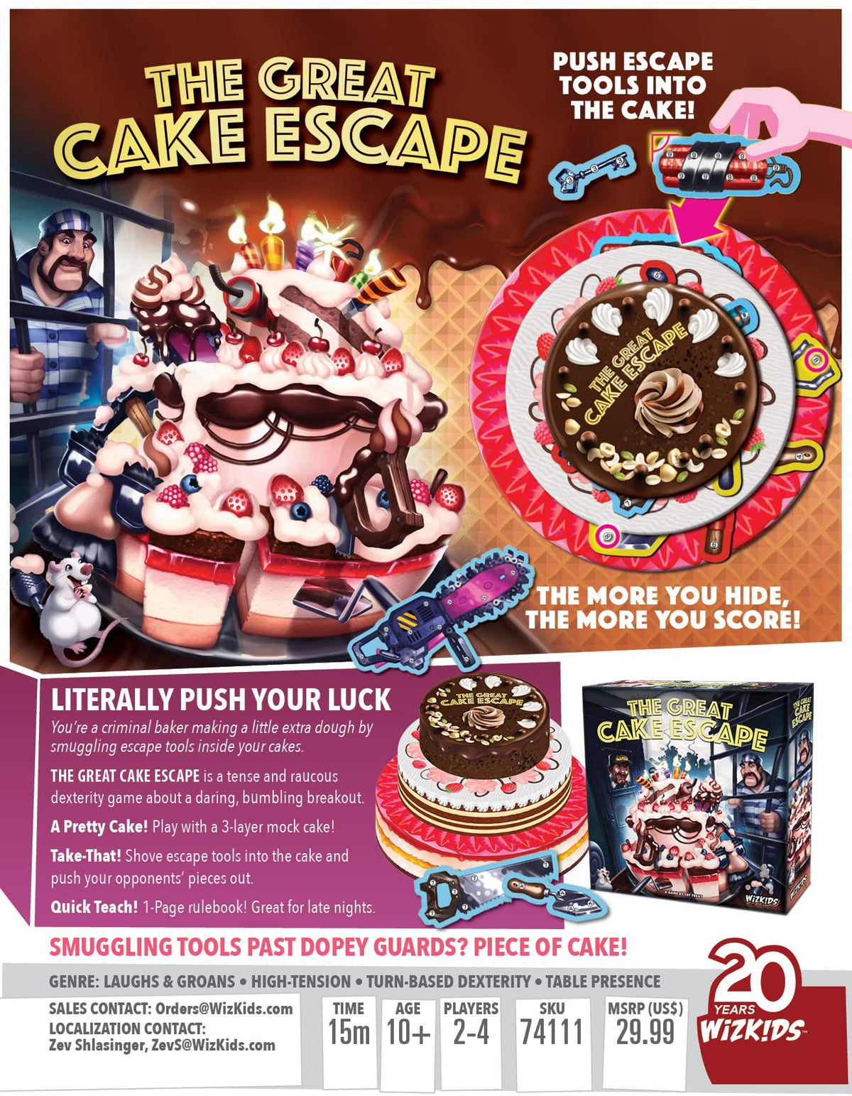 WizKids The Great Cake Escape Board Game