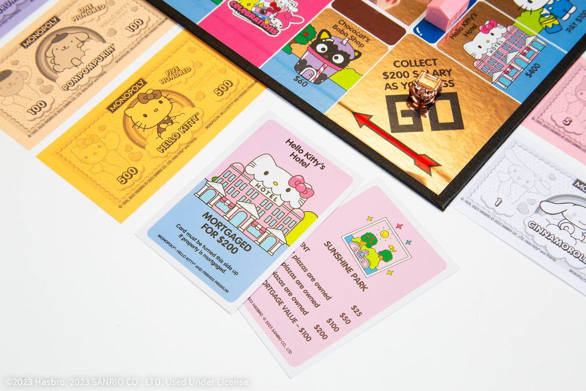 Monopoly: Hello Kitty and Friends Premium | Officially-Licensed Hello Kitty Merchandise | Collectible Upgraded Rose Gold Finish on Tokens, Board and