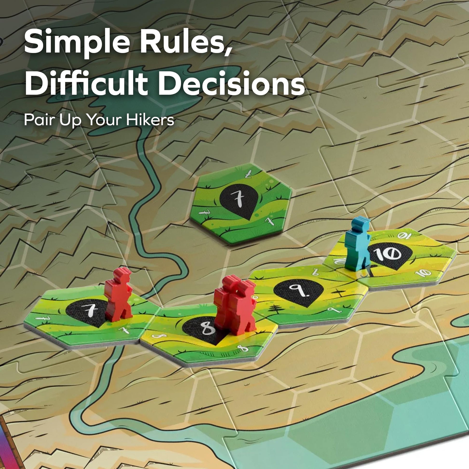 Allplay - Switchbacks Board Game for Adults and Families - Tile-Laying - Small Box - Filler Game with Fangs - 1 Minute to Teach Travel Game - 2 to 4