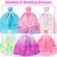 BJDBUS 50 Pcs Doll Clothes and Accessories, 2 Wedding Gowns 4 Fashion Dresses 2 Tops 2 Pants Outfits 2 Swimsuits Bikini 10 Shoes 10 Hangers 17