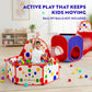 Playz 5pc Pop Up Play Tent and Crawl Through Tunnels for Kids w/Carry Bag