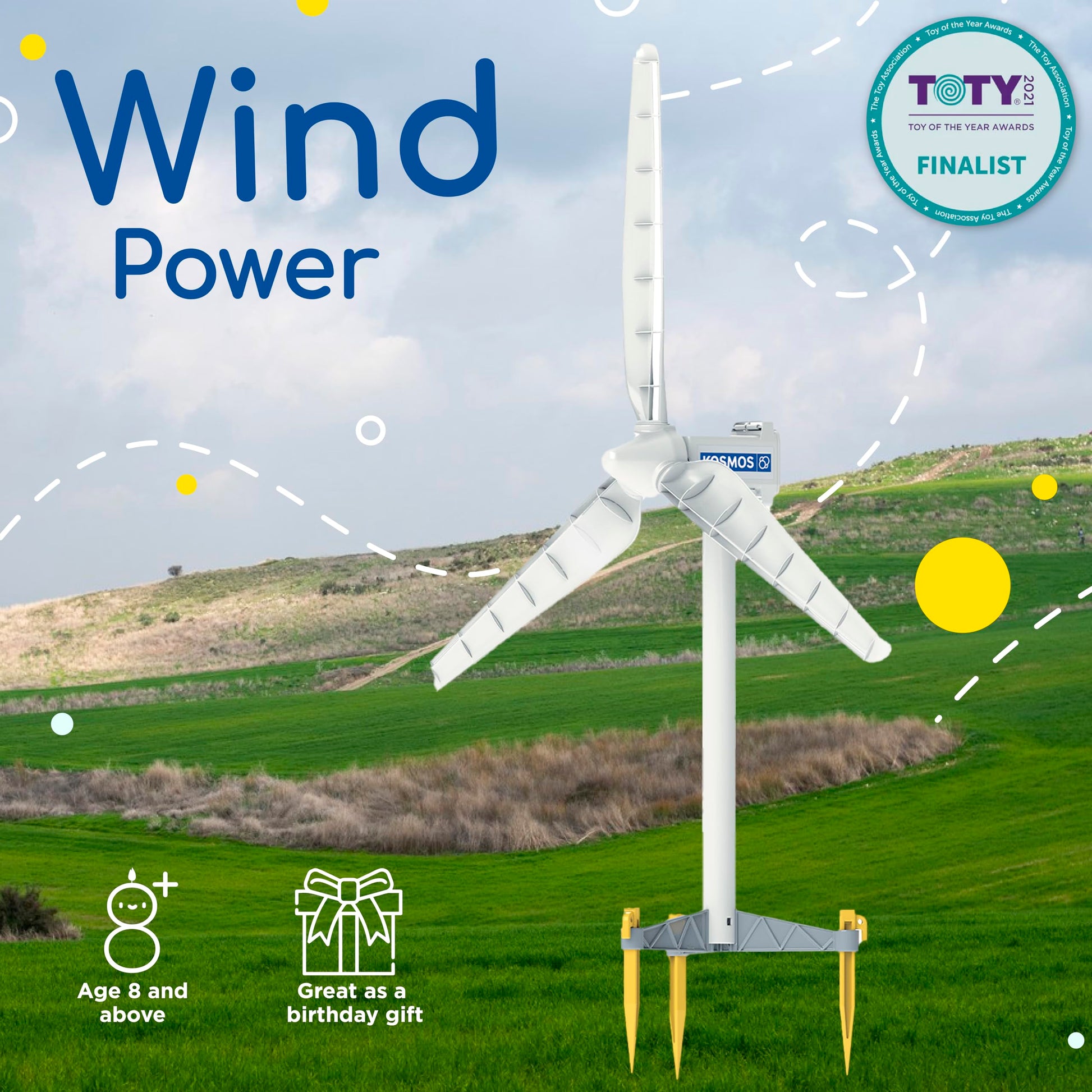 Thames & Kosmos Wind Power V4.0 STEM Experiment Kit | Build a 3ft Wind Turbine to Generate Electricity | Learn About Renewable Energy & Power a Small