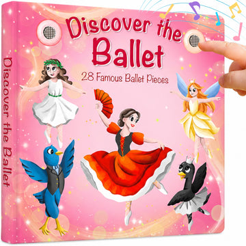 LITTLE MAESTRO Discover the Ballet - 28 Famous Ballet Pieces, Musical Books for Toddlers, 28-Button Music Book, Musical Toys for Toddlers 1-3