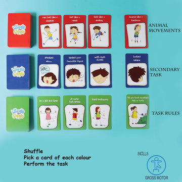 Trunk Works Wiggle N Giggle Travel Card Game | Motor Skills | Animal Movements | Fun Physical Activity for Kids Ages 3 4 5 6 +