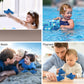 DolliBu Shark Bath Buddy Squirter - Floating Blue Shark Rubber Bath Toy, Fun Water Squirting Bathtime Play For Toddlers, Cute & Soft Sea Life Animal