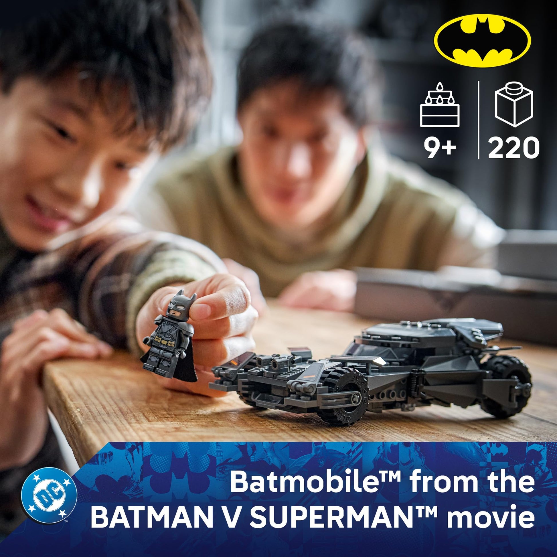 LEGO DC Batman: Batman v Superman Batmobile Building Blocks Set - Super Hero Toy for Kids, Boys & Girls, Ages 9+ - with Armored Minifigure & Golden