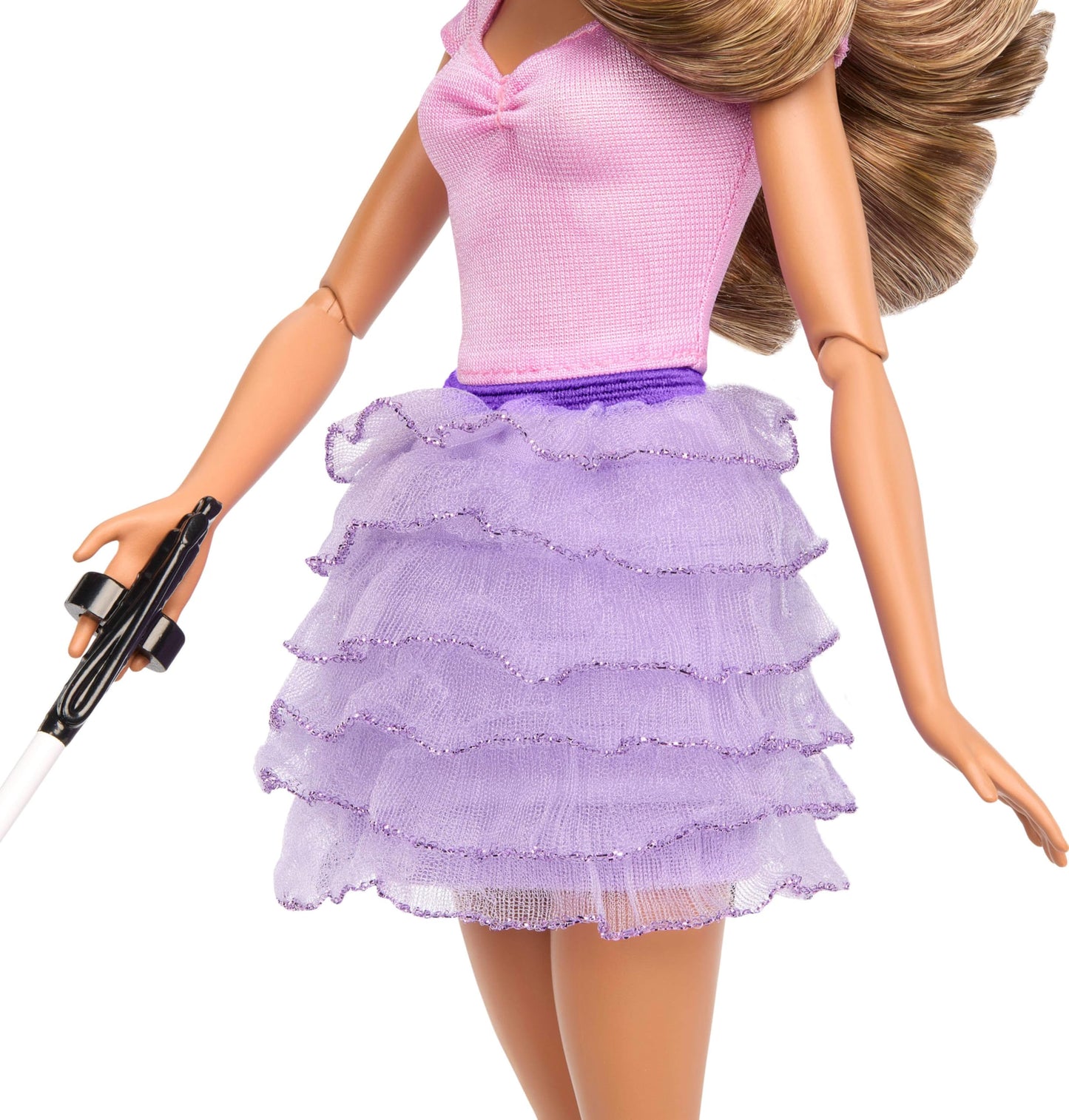 Barbie Fashionistas Doll #228, Blind Barbie Doll Wearing Pink Top and Ruffled Skirt with Cane and Sunglasses in Partnership with the American