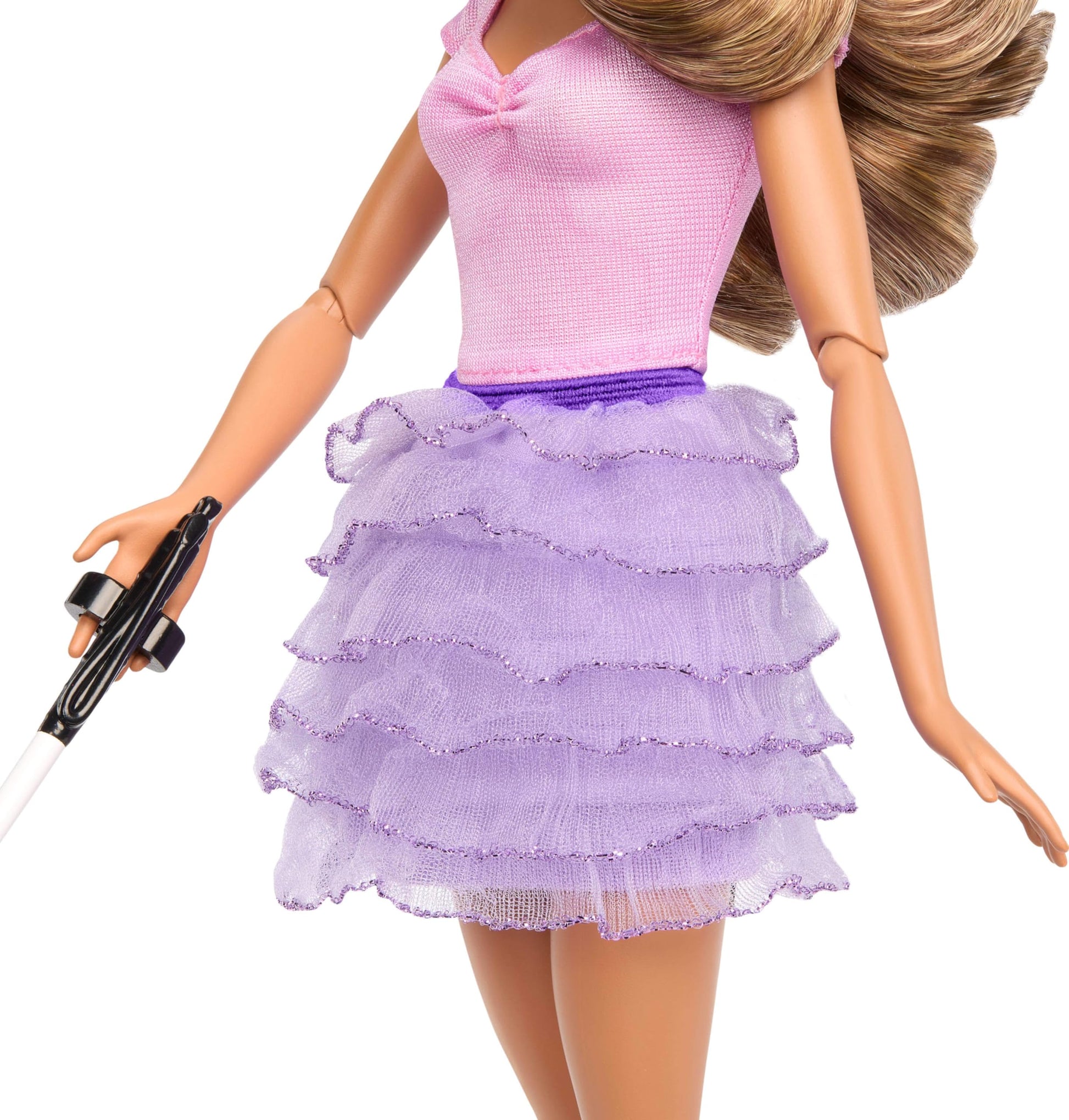 Barbie Fashionistas Doll #228, Blind Barbie Doll Wearing Pink Top and Ruffled Skirt with Cane and Sunglasses in Partnership with the American