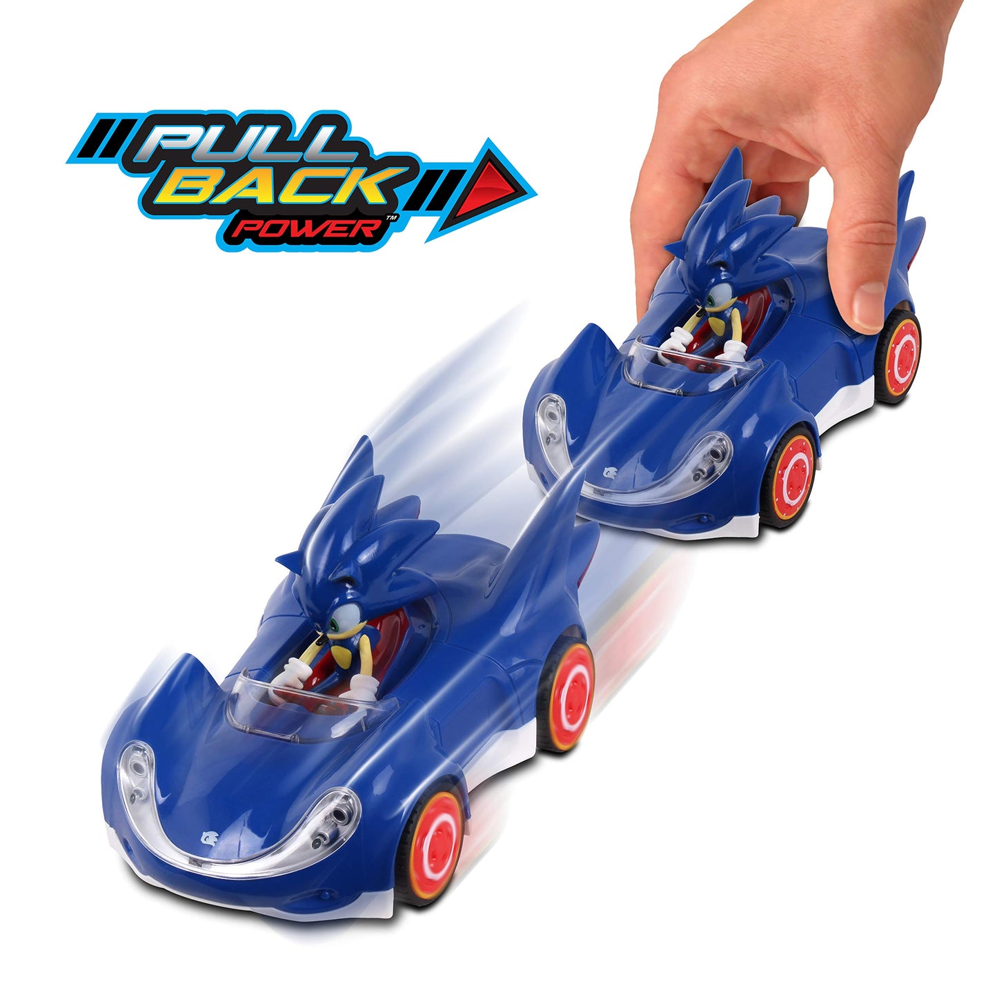 NKOK Sonic The Hedgehog All Stars Racing Pull Back Action, Video Game Legend, Speed Star by Tails, No Batteries Required, Pull Back - Release -