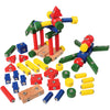 Constructive Playthings Children's Snap N Play Building Blocks for Toddlers 3-5 Years with Drawstring Bag for Block Storage, STEM Toys, Durable