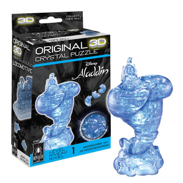 BePuzzled Original 3D Crystal Jigsaw Puzzle - Genie Disney Aladdin Brain Teaser, Fun Decoration for Kids Age 12 and Up, 35 Pieces (Level 1), Blue