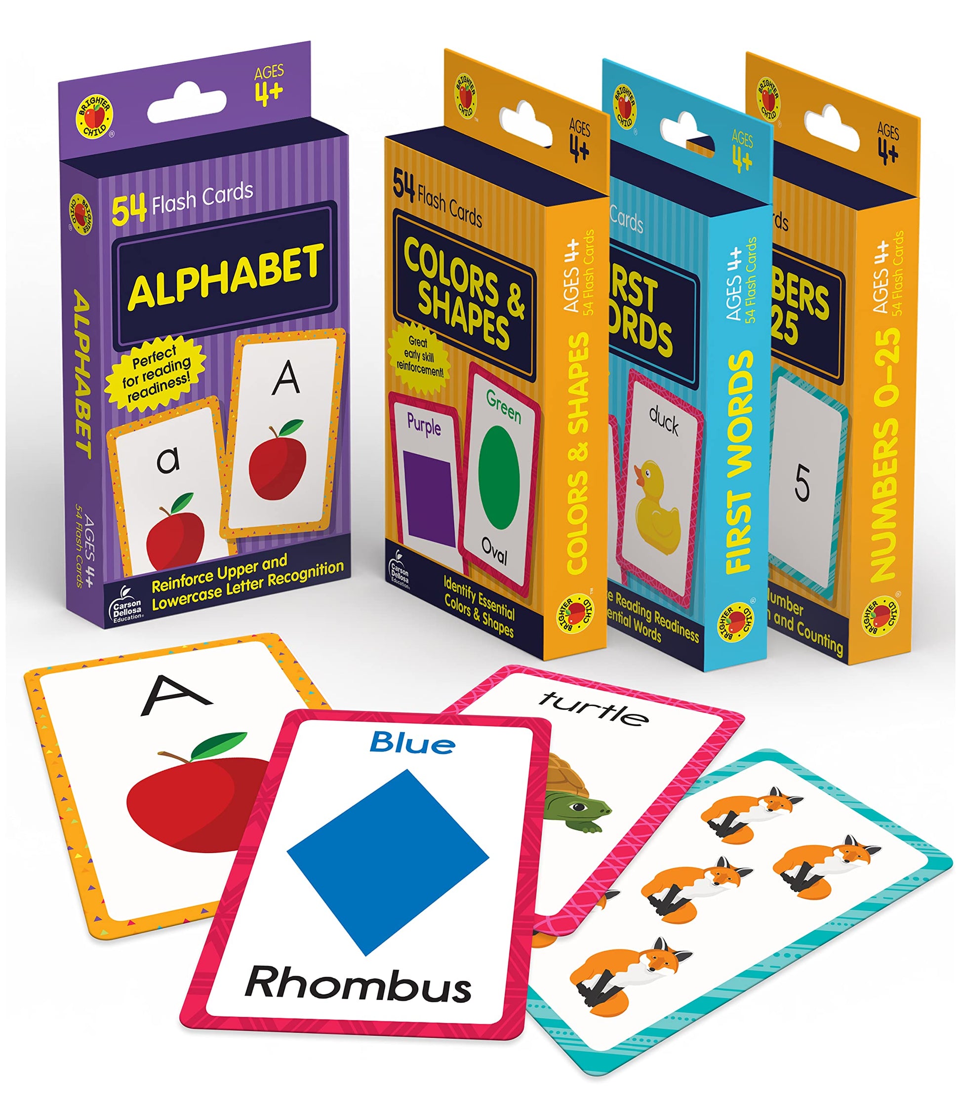 Carson Dellosa Toddler Flash Cards 4-Pack for Preschool Learning Activities