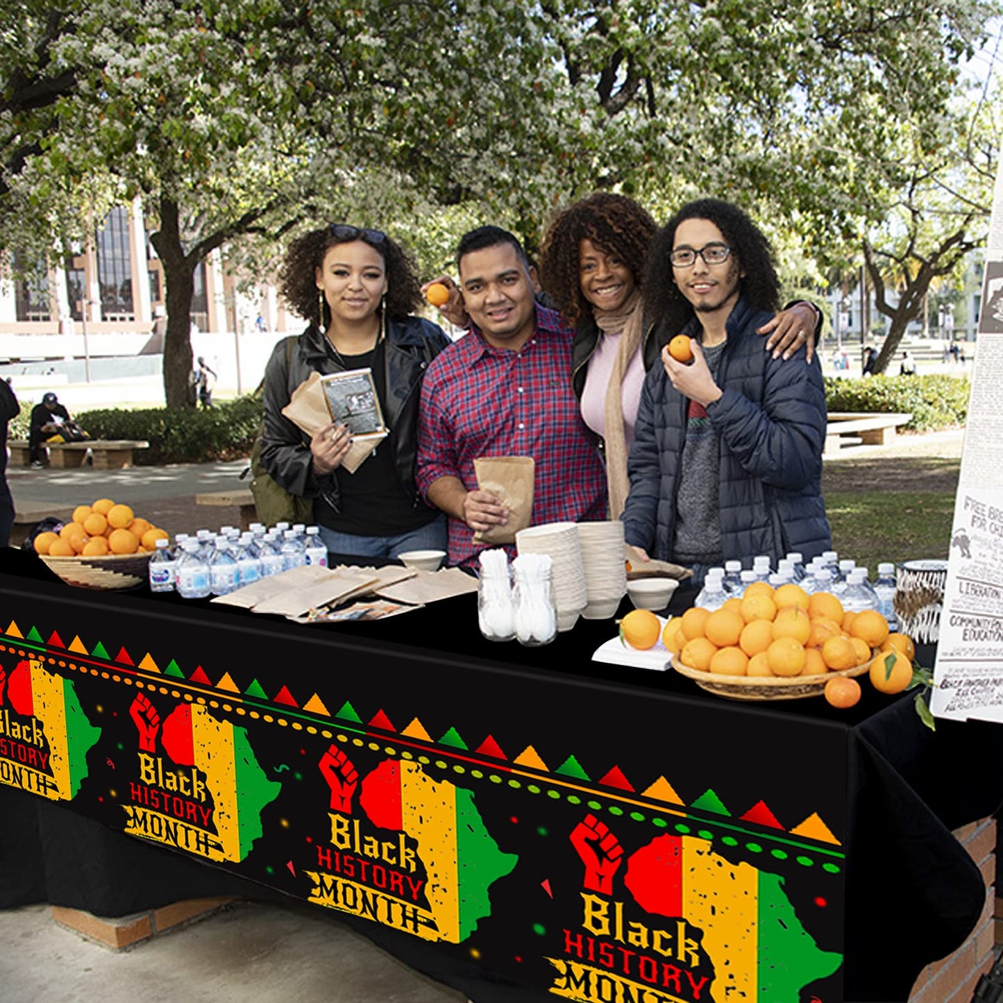 Ertyjikg 3 Pack Black History Month Tablecloths Plastic Disposable Rectangular Tablecloths for African American Heritage Festival Party Dining
