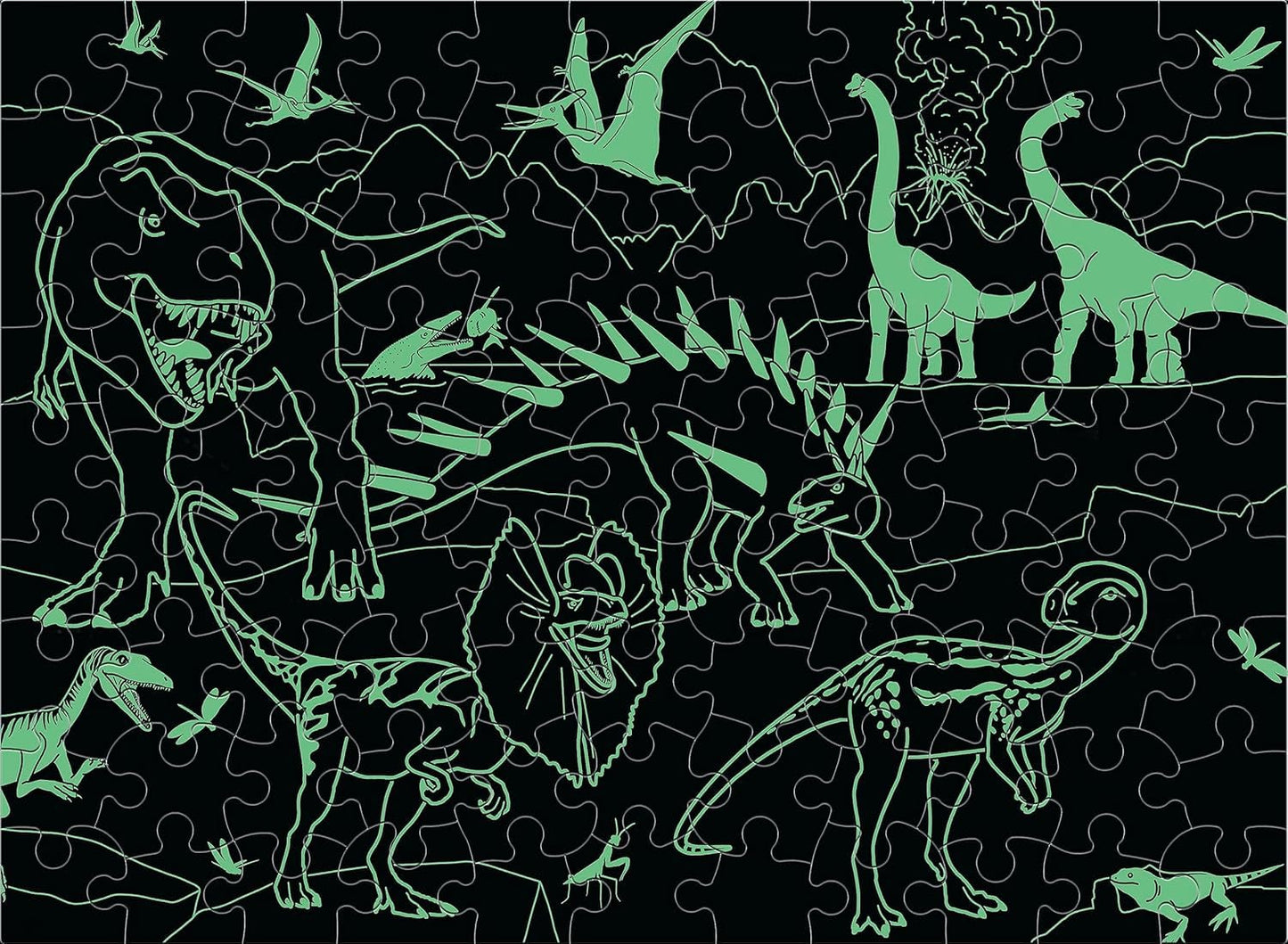 Ceaco - Glow in the Dark Dinoland - 100 Piece Jigsaw Puzzle Ages 6+