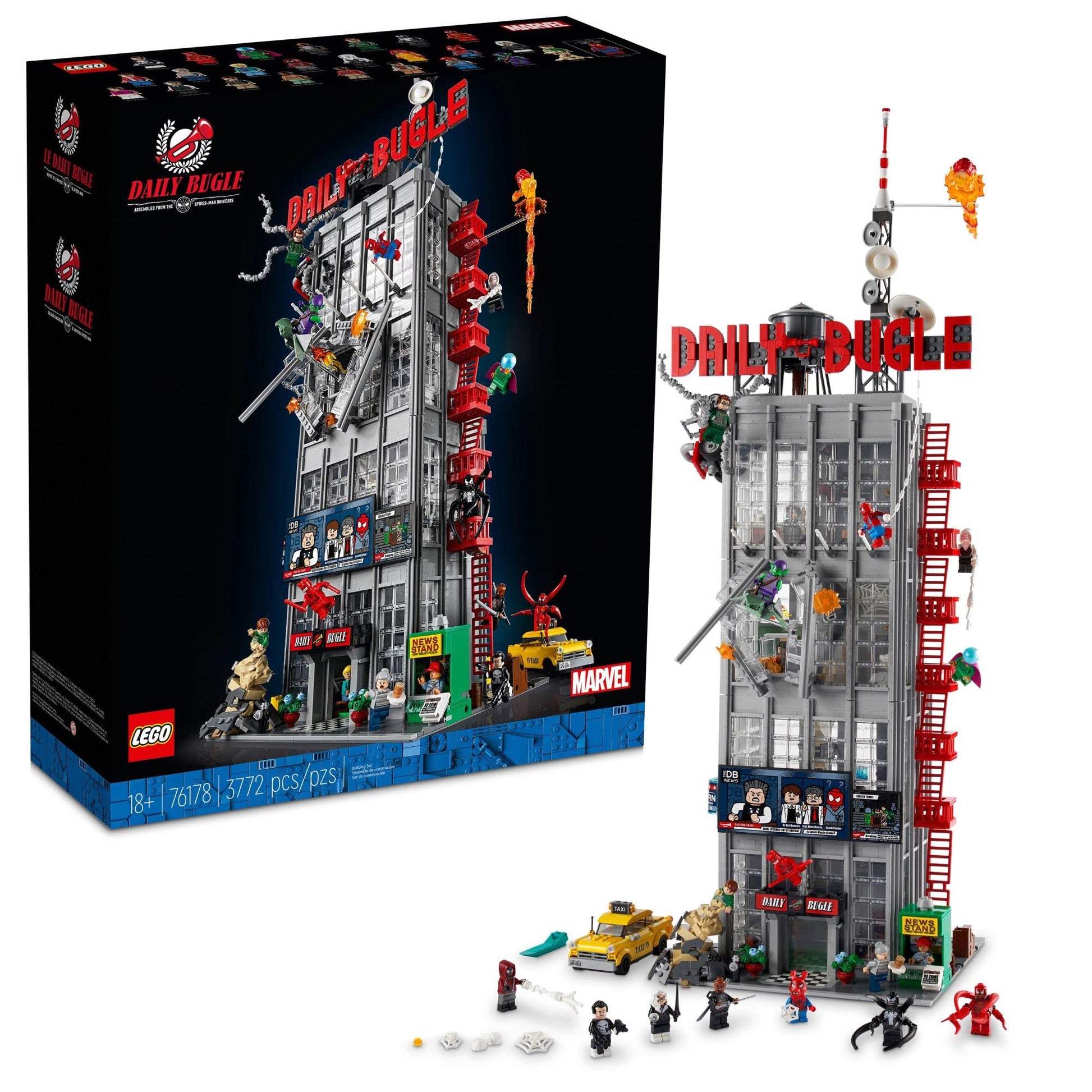 LEGO Marvel Spider-Man Daily Bugle Newspaper Office 76178 Building Set - Featuring 25 Spider-Verse Minifigures Including Peter Parker, Venom, and