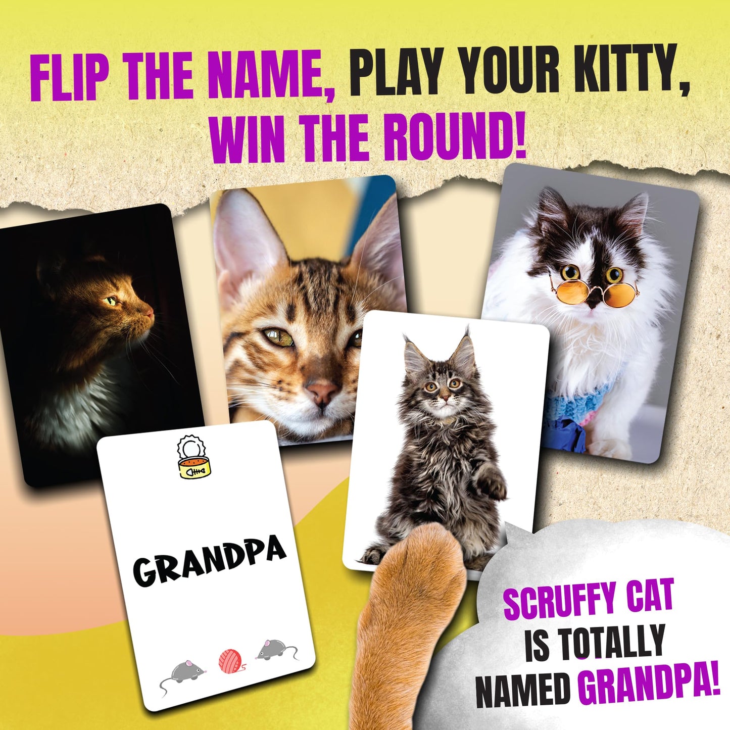 Name that Kitty - Fun Cat Game for Kids That's Great for Family Game Night | 100 Card Cat Themed Toy for Girls and Boys | Easy to Play