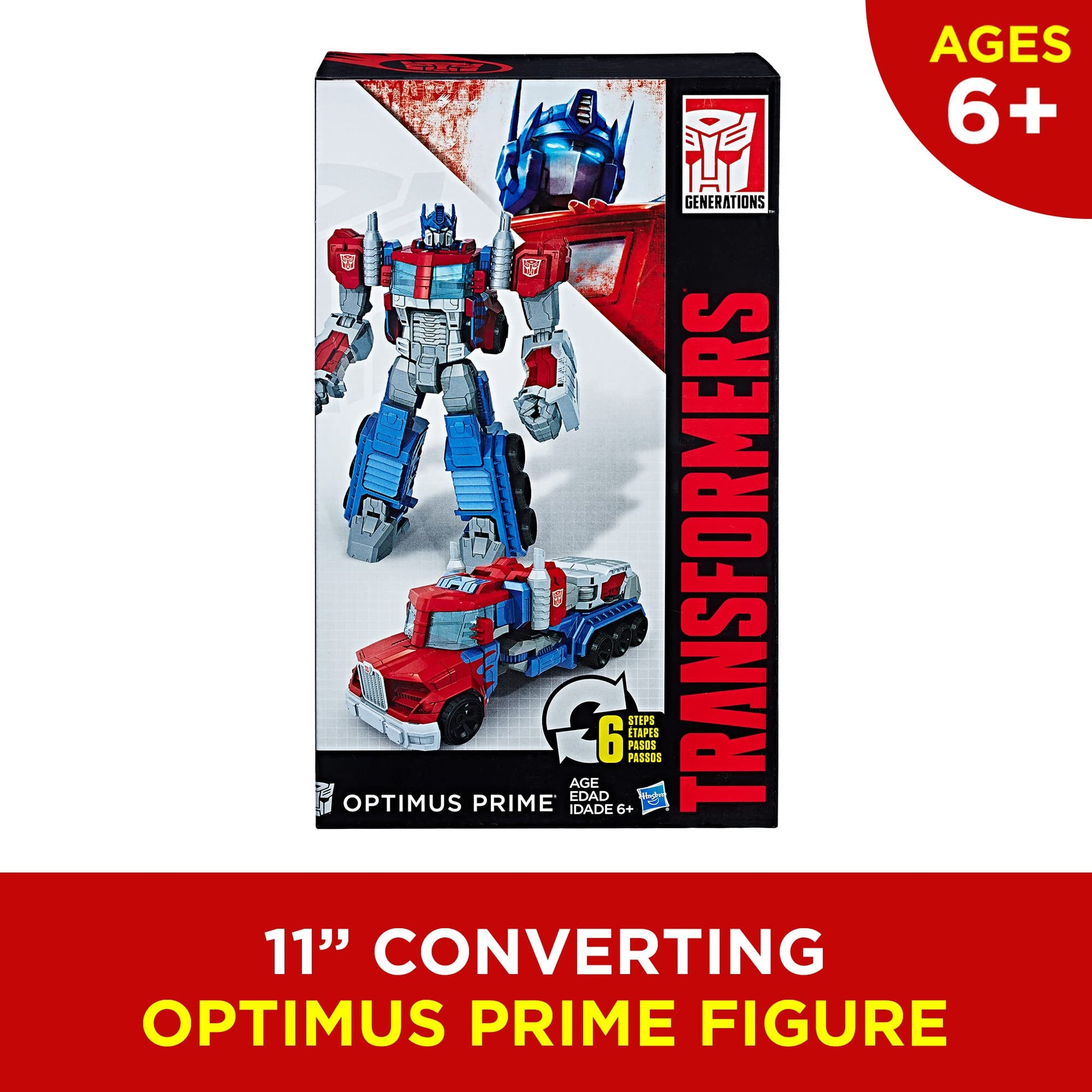 Transformers Toys Heroic Optimus Prime Action Figure - Timeless Large-Scale Figure, Changes into Toy Truck - Toys for Kids 6 and Up, 11-inch (Amazon