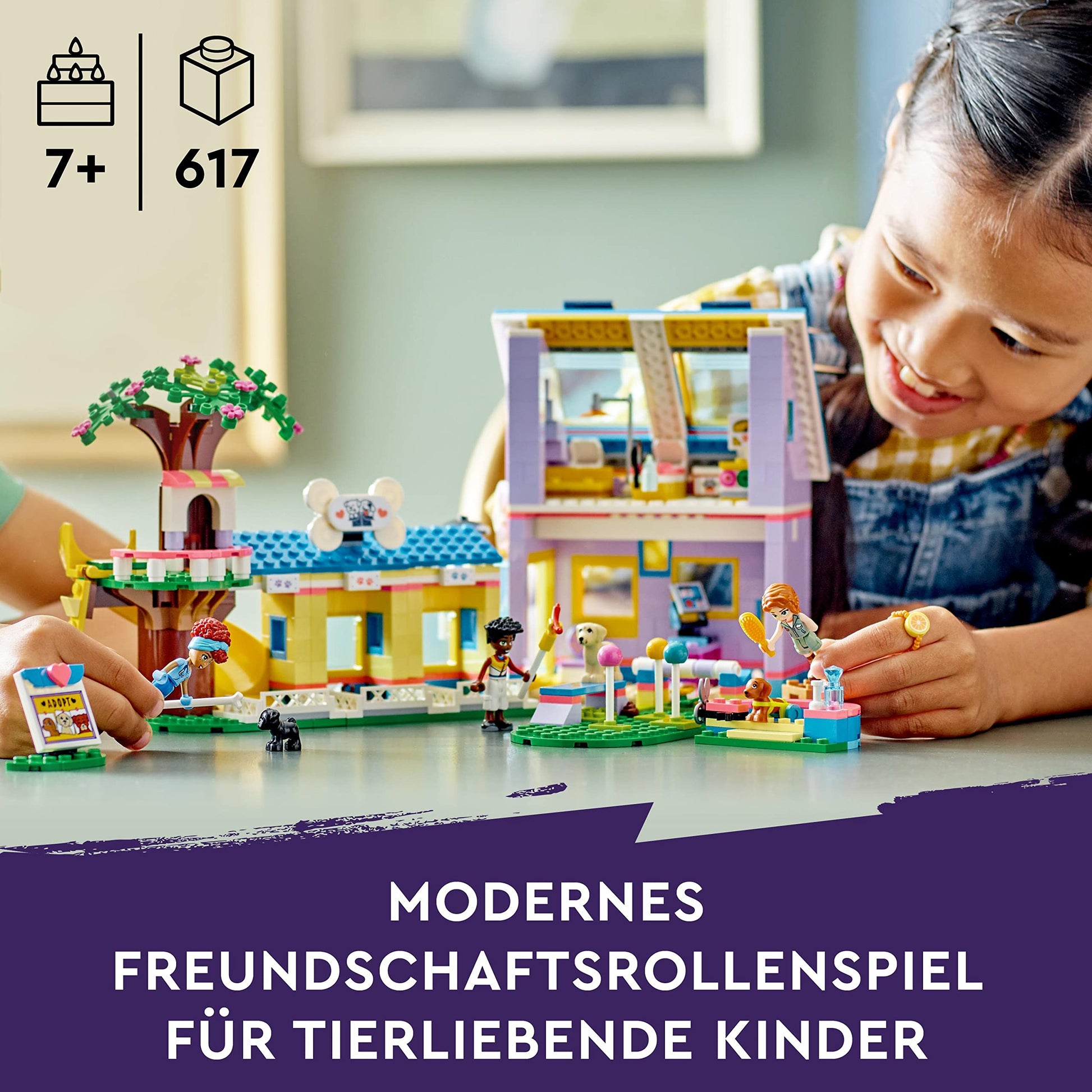 Lego Friends Dog Rescue Center 41727, Pet Animal Playset for Kids Ages 7 Plus Years Old with 2023 Series Characters Autumn and Zac Mini-Dolls, Toy Vet