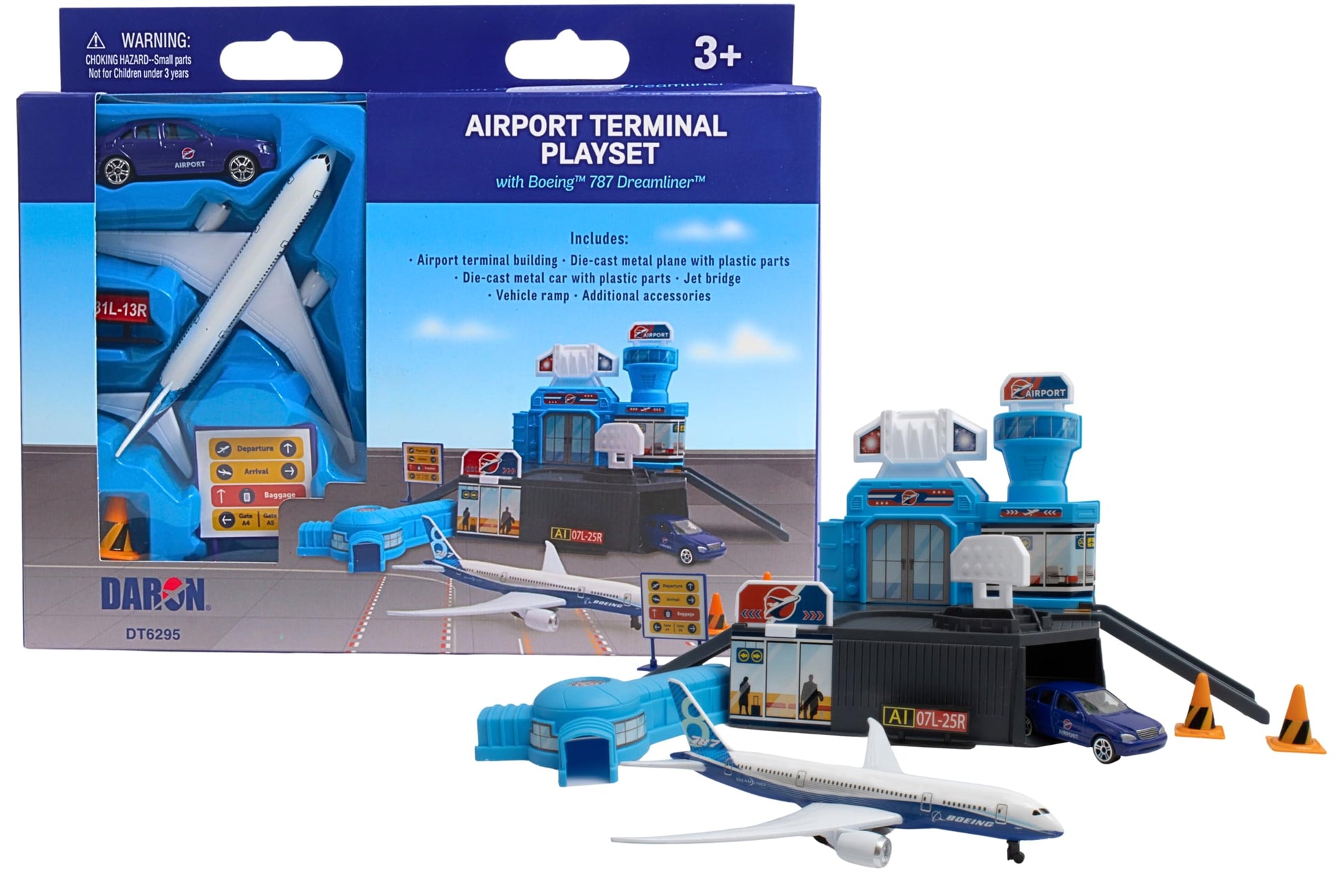 Daron Boeing 787 Airport Playset Building Toy Die-Cast Plane Ages 3+