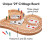 Mainstreet Classics Wooden 29" Cribbage Board Game Set for 2-4 Players