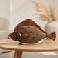 Frankiezhou Home Flounder Plush Toy - Simulation 17" Grey Lifelike Cute Flatfish Stuffed Animals Toys, Super Soft Sea Creatures Model Plush Toy Gift