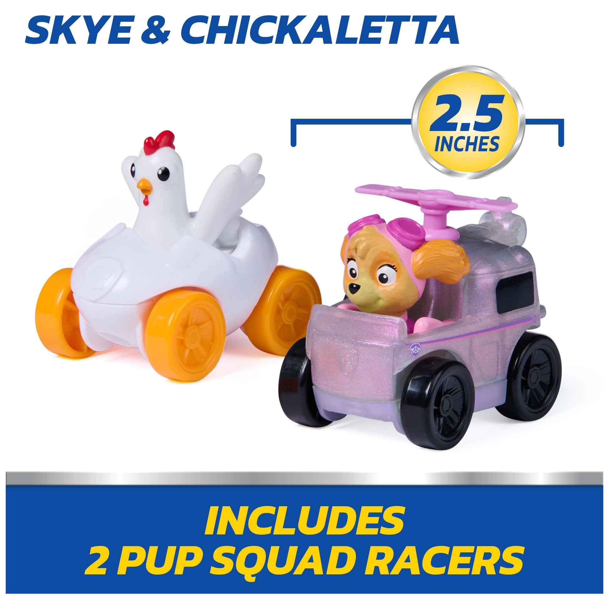 Paw Patrol Skye Pup Squad Launchers with Chickaletta 2-Pack Toy Vehicles