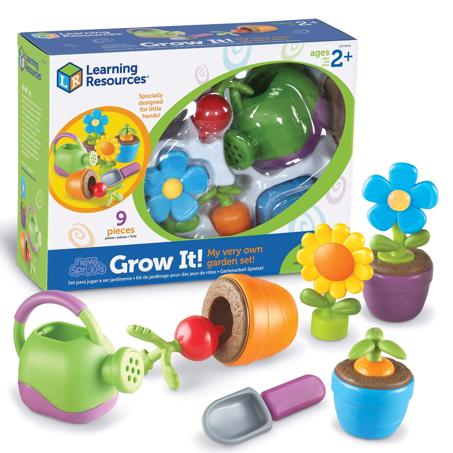 Learning Resources New Sprouts Grow It! Toddler Gardening Set - 9 Pieces, Ages 2+ Toddler Learning Toys, Garden Toys for Kids, Spring and Easter Toys