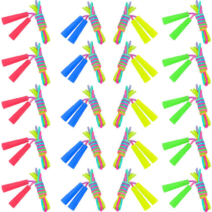 Kids Jump Rope,20 Pack Rainbow Jump Rope Set,7.2 Ft Adjustable Skipping Rope,Durable Jump Ropes with Plastic Handles,Vibrant Jumping Ropes for Outdoor