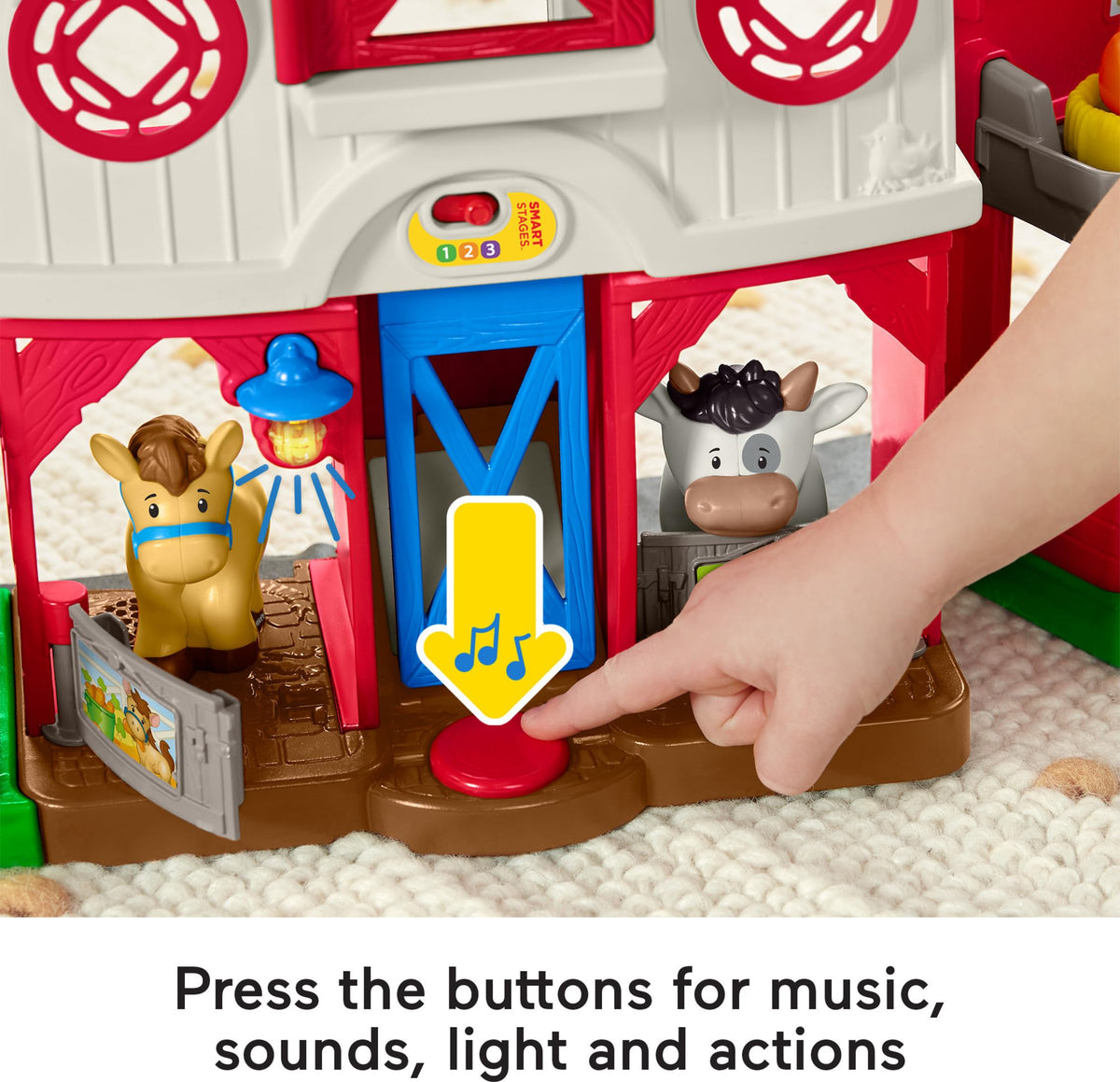 Fisher-Price Little People Toddler Learning Toy Caring for Animals Farm Playset with Smart Stages for Pretend Play Kids Ages 1+ years (Amazon